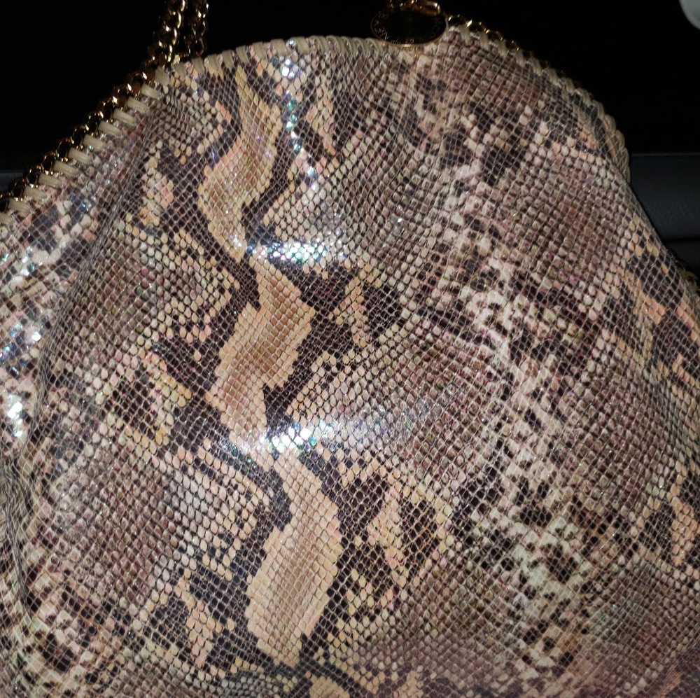 Stella Mccartney Bella Faux Python Tote Bag Nude